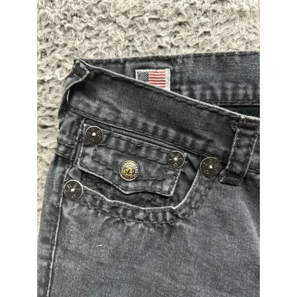 True‎ Religion Jeans 36 Ricky Giant Big T in Black Loose Straight Leg
